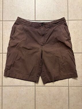 Tommy Hilfiger Brown Chino Shorts Mens 36 Classic Fit Cotton Casual Golf Preppy